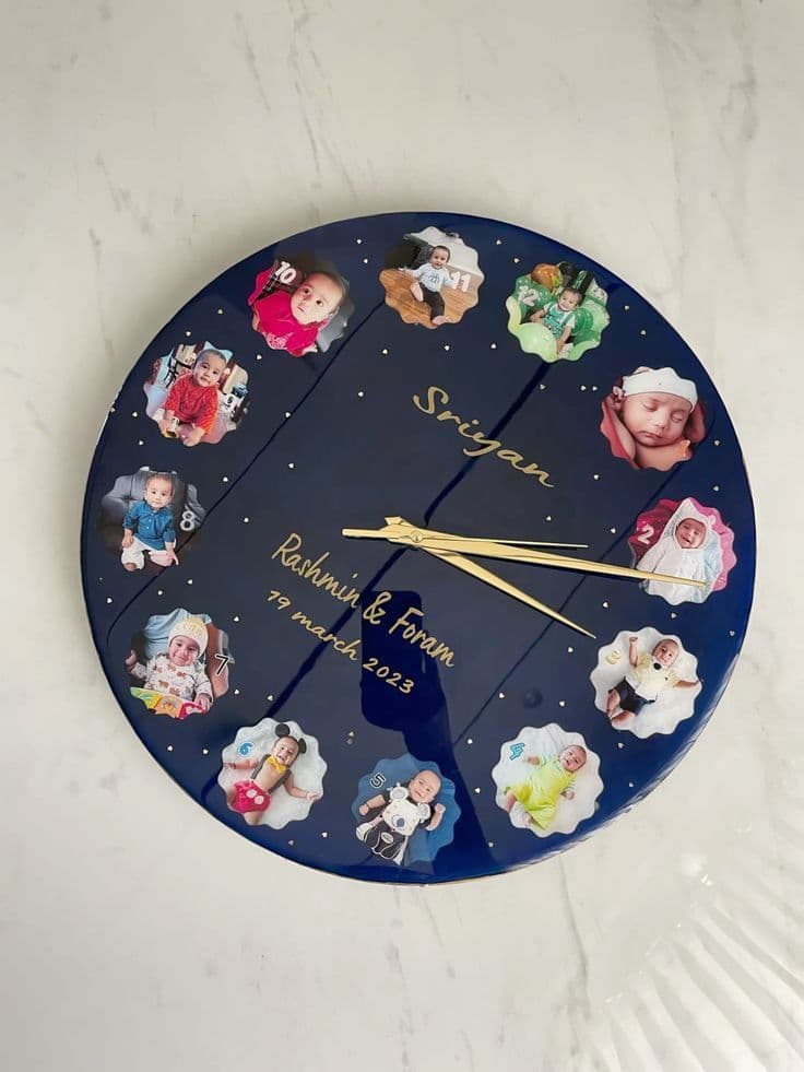 Personalized Baby Photo Resin Clock