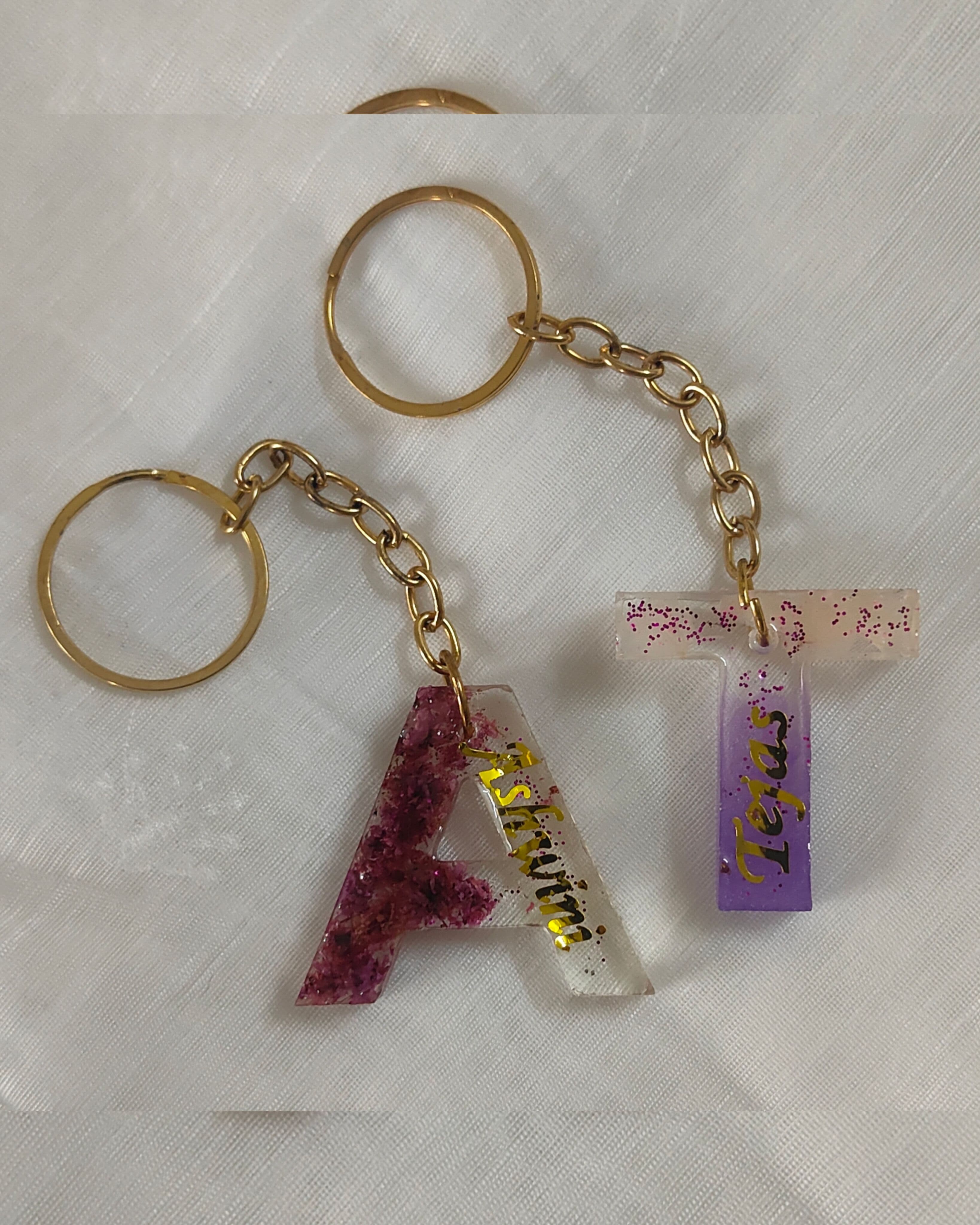 Alphabet Resin Keychains
