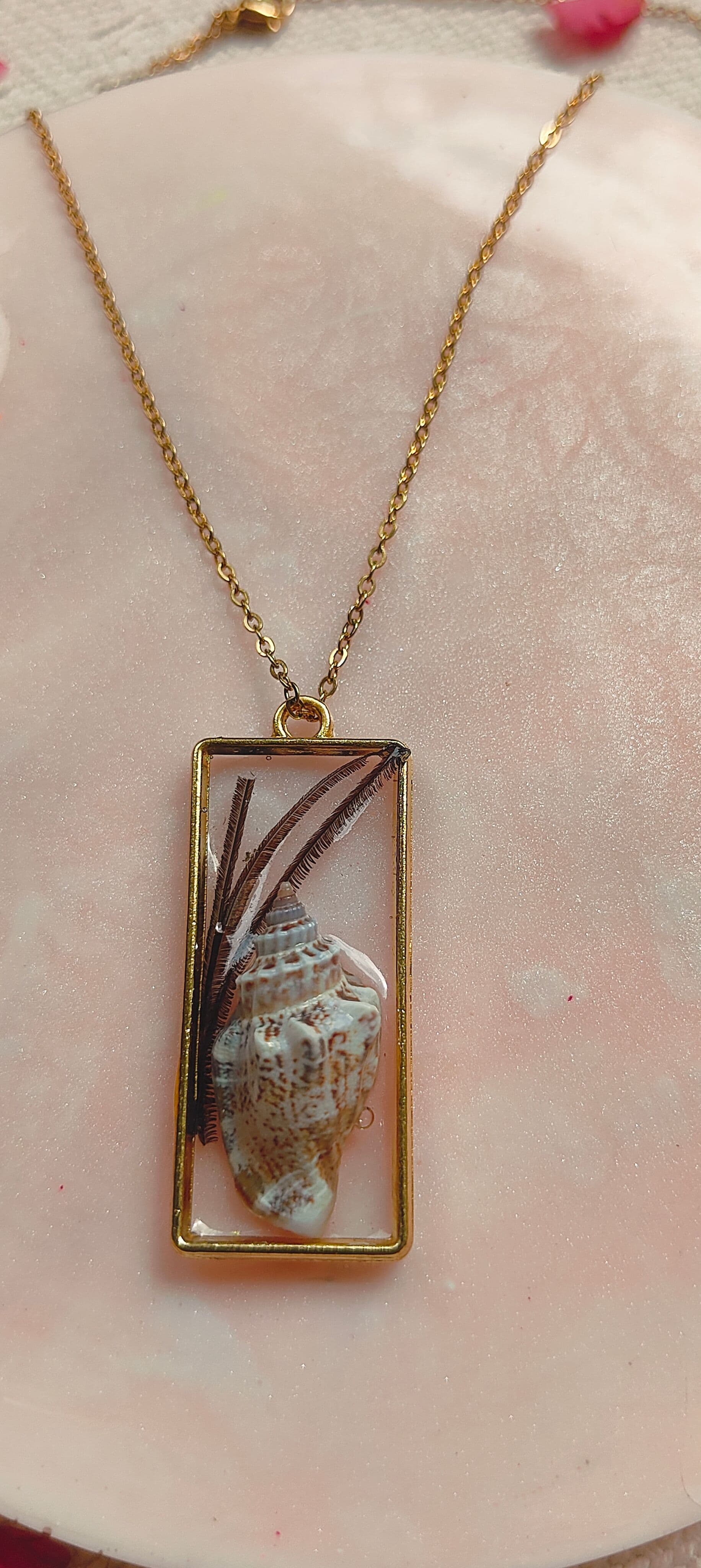 Ocean Shell Resin Pendant